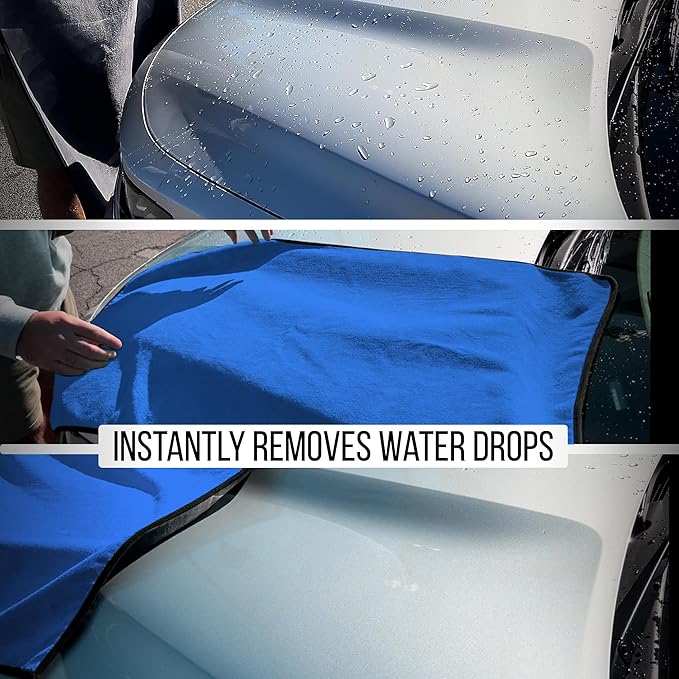 Extra Large Car Drying Towel - 800 GSM Premium Microfiber Drying Towels for Cars - Car Drying Towels Extra Large Super Absorbent, Professional XL Car Towel for Any Vehicle - 40x24, Blue