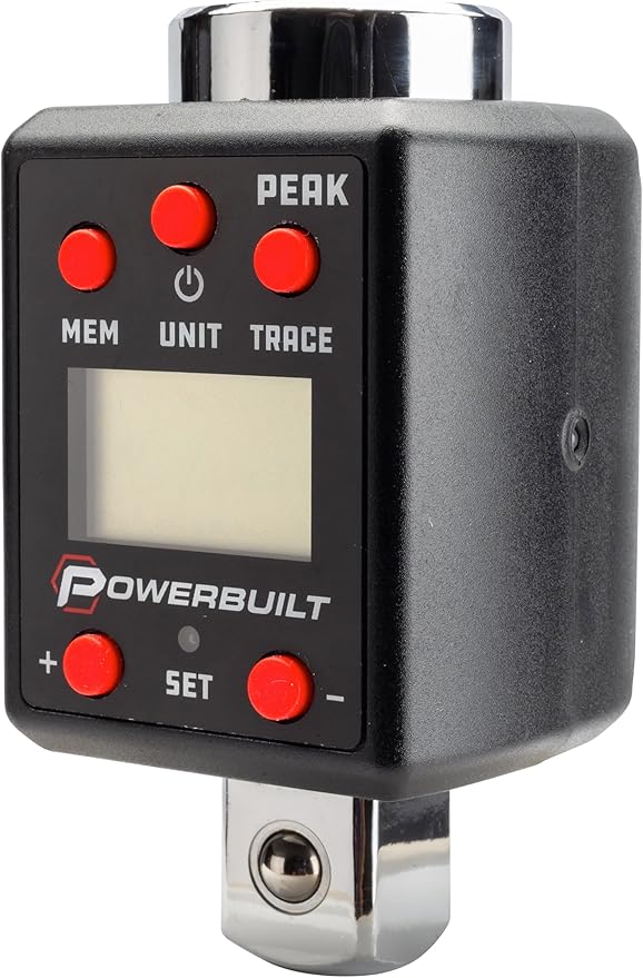 Powerbuilt 3/4-Inch Drive Digital Torque Adapter, 147.5-737.5 Ft-Lb and 200-1000 Nm, Alert Signals Torque Setting, Electronic Torque Wrench Converter with Digital Display, ±2% Accuracy - 940994