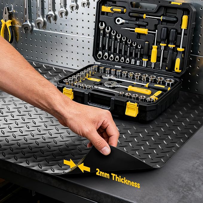 Workbench Mat 47.24"x23.62" Work Bench Pad, 2mm Non-Slip Steel Plate Tool Station for Painting, Woodworking, Crafting, DIY Building (47.24" x23.62)