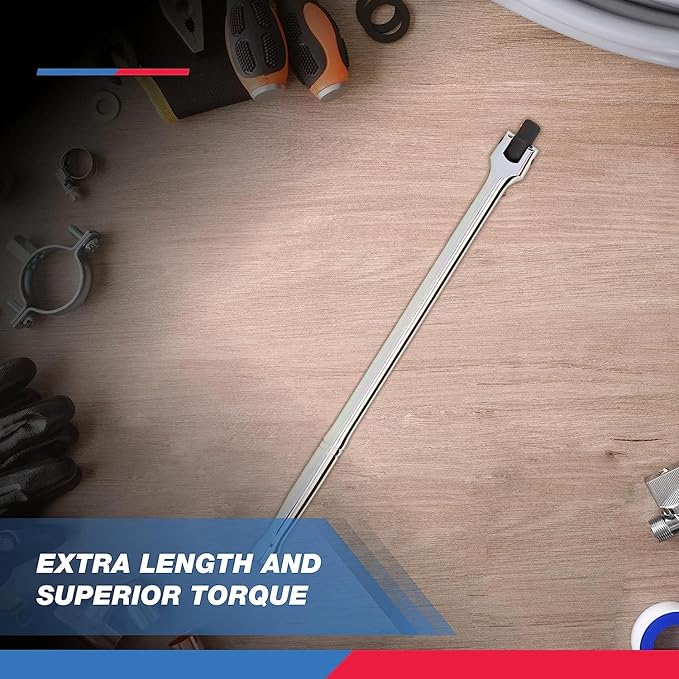 Neiko 00200A 1/2" Drive Extension Breaker Bar | 15" Length | Rotating Flex Head | CR-V Steel
