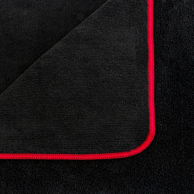 Detailer's Preference Dual Pile 400 GSM Microfiber Towels with Red Trim, All-Purpose Terry Weave Cleaning Cloths for Auto, Home, Boat, Scratch-Free & Reusable, 16x24 Inches, 12-Pack