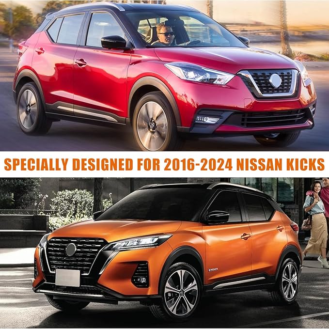 Waterproof Car Covers Replace for 2016-2024 Nissan Kicks, 6 Layers All Weather Custom-fit Car Cover with Zipper Door & Windproof Bands for Snow Rain Dust Hail Protection (Kicks)
