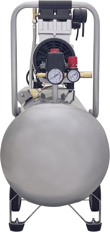 California Air Tools 15020C Ultra Quiet & Oil-Free 2.0 Hp 15.0 gallon Steel Tank Air Compressor and Milton S-314MKIT ColorFit Coupler & Plug Kit - (M-Style, Red) - 1/4" NPT, (14-Piece)