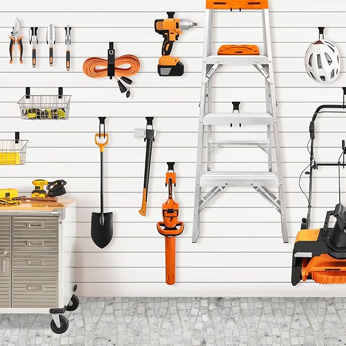 klasit Slatwall Hooks Black 20Pack Firmly and Durable Slatwall Accessories,Perfect for Organizing Garden Tools and Heavy Duty Tools and Garage Hooks Organize Your Space Efficiently
