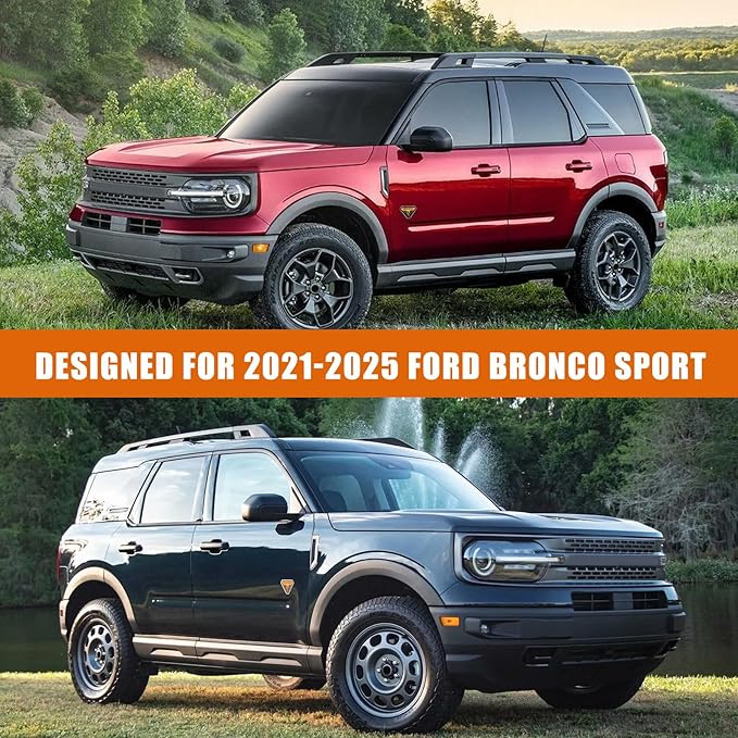 Waterproof Car Covers Replace for 2021-2025 Ford Bronco Sport, 6 Layers Silver All Weather Car Cover with Zipper Door & Windproof Bands for Snow Rain Dust Hail Protection