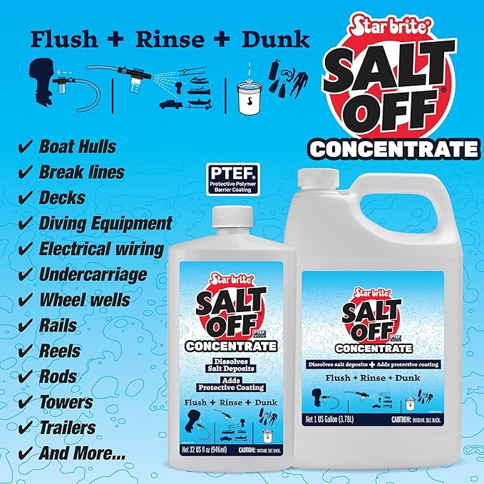 STAR BRITE Salt Off Concentrate - Ultimate Salt Remover Wash & Marine Engine Flush for Boats, Vehicles, Trailers, and More - 32 OZ (093932)