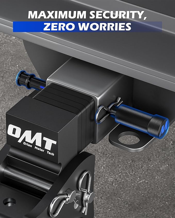 Orion Motor Tech Locking Hitch Pin, Fits 2" 2.5" 3" Receiver with 5/8" Diameter Hitch Lock, Anti-Theft Steel Hitch Pin Lock with Key for Class V IV III, Anti-Rattle Trailer Hitch Pin with O-Rings