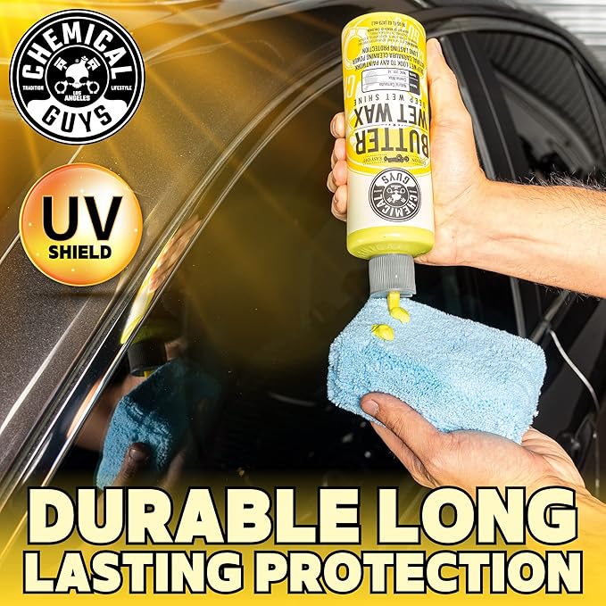 Chemical Guys WAC_201 Butter Wet Wax, Deep Wet Shine for Cars, Trucks, SUVs, RVs & More, 128 fl oz (1 Gallon) Banana Scent