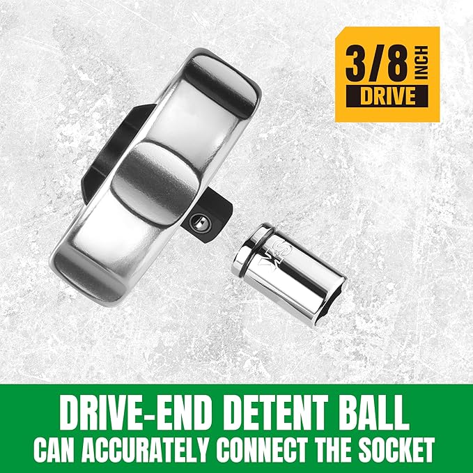 SK 3/8" Drive Gimbal Ratchet, 72 Tooth Gimbal Palm Ratchet, with Reversible Lever, Ideal for Tight Space