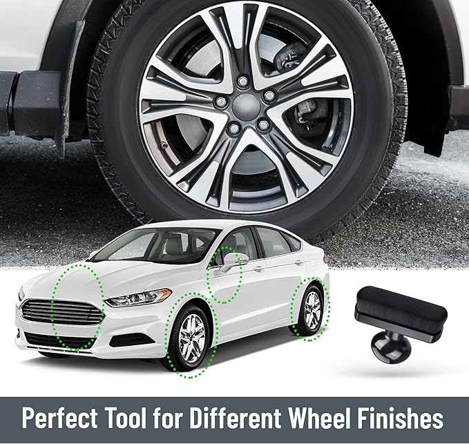 BABYSHEEP Tire Shine Applicator Brush & Interior Scrubbing Sponge for Detailing,Extra Large Automotive Tire Dressing Applicator Brush with Storage Stand for Tire Detailing & Car Wash Kit (Black)