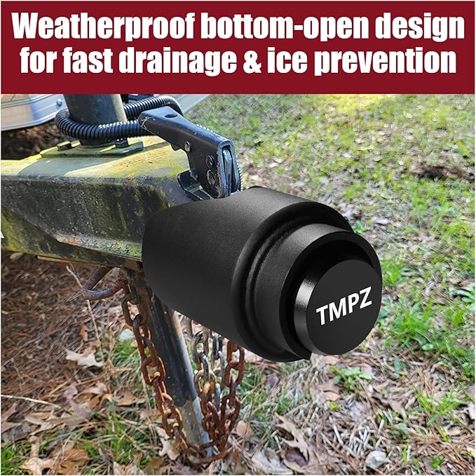 TMPZ Upgraded Heavy Duty Steel Trailer Hitch Lock for Most 2 Inch Couplers – Coupler Lock Secures Safety Chains, Anti-Theft Weatherproof Protection for RV, Pickup, Camper & Utility Trailers (Black)