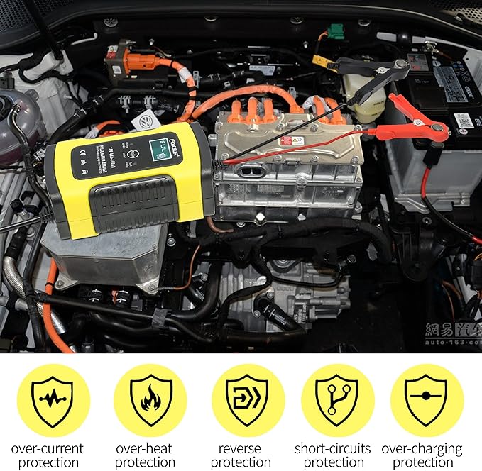 12V 5 Amp Automotive Smart Battery Charger Maintainer for Car, Motorcycle, RV, SUV, Lawn Mower, Boat, RV, SUV, ATV and More