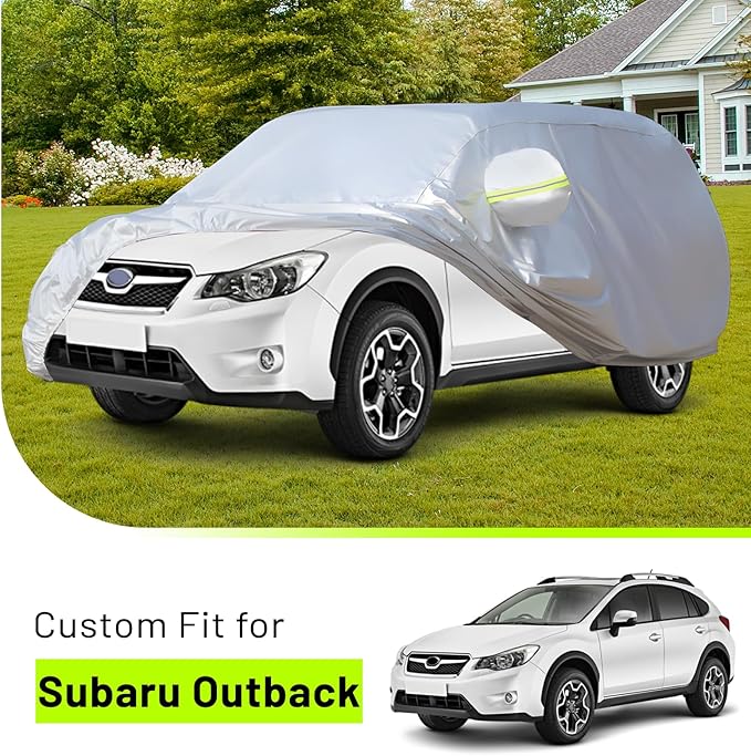 Favoto SUV Car Cover Waterproof - Compatible with Subaru Outback (1999-2024) All Weather for Automobiles Outdoor Snow Sun Dust UV Protection Full Exterior Cover