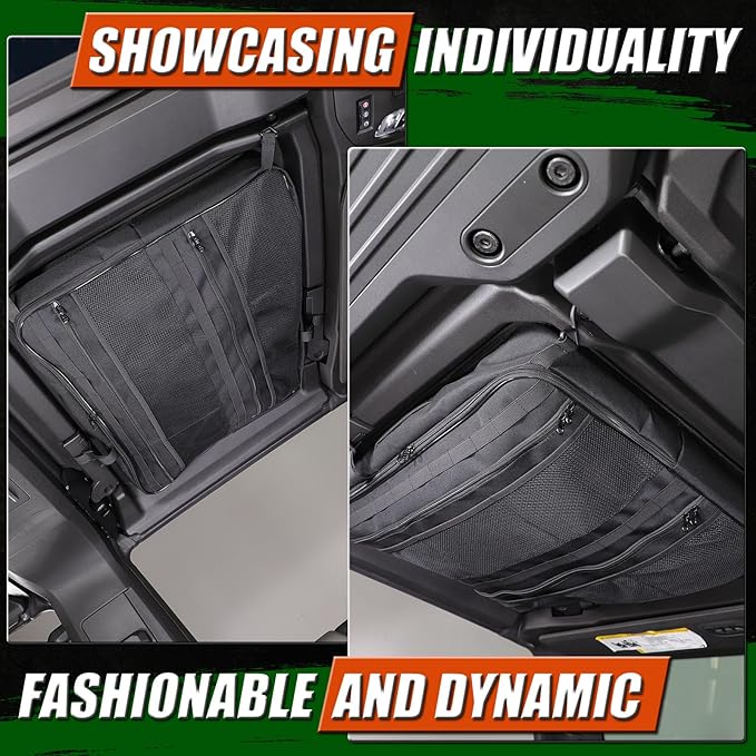 Sunroof Storage Bags for Hummer EV SUV/SUT 2022-2026, Overhead Storage Organizer Cargo, 600D Oxford Overhead Storage Bag/Waterproof/Foldable/Top Sunshade with Hardtop Suction fixing (A)