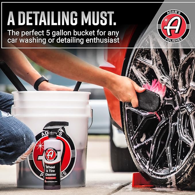 Adam's Wash Bucket (5 Gallon Bucket Only) - Car Wash Detailing Bucket for Auto Washing, Cleaning, Storage and More