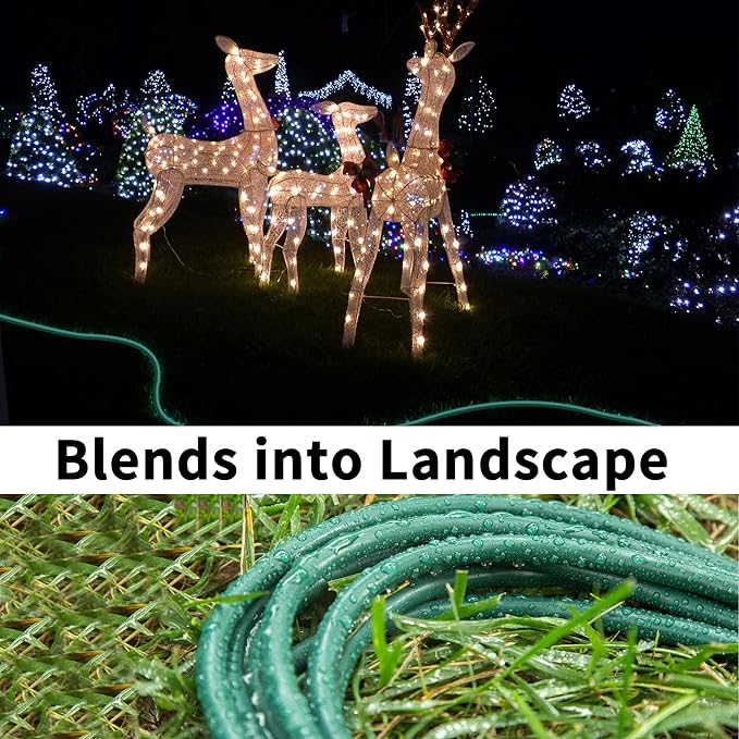 HUANCHAIN Indoor Outdoor Green Extension Cord 75 ft Waterproof, 16/3 Gauge Flexible Cold-Resistant Appliance Extension Cord Outside, 10A 1250W 16AWG SJTW, 3 Prong Electric Cable, ETL