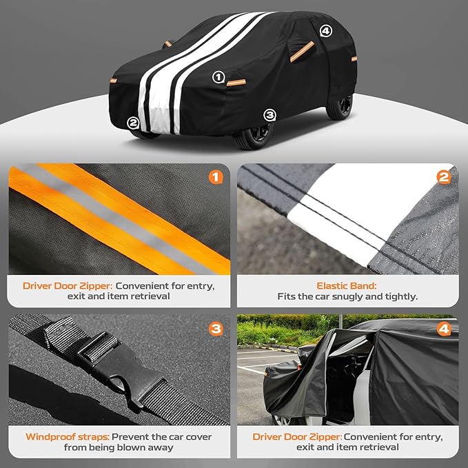 Kayme BMW 3 Series Car Cover Waterproof All Weather for Automobiles, Custom Fit for BMW 320i 325i 328i 330i 335i, Gift with Tape/Towel, Outdoor Full Exterior Cover Rain Snow Sun UV Protection.