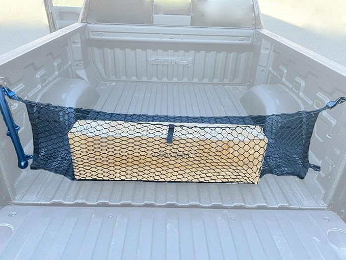 Envelope Style Trunk Mesh Cargo Net for Chevy Silverado Accessories WT LS LT LTZ 2013-2025, 2026 - Premium Trunk Organizers and Storage - Cargo Net for Pickup - Truck Bed Net for Chevy Silverado