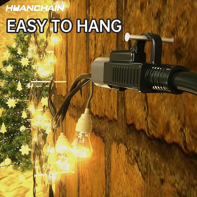HUANCHAIN Indoor Outdoor Black Extension Cord 40 ft Waterproof, 16/3 Gauge Flexible Cold-Resistant Appliance Extension Cord Outside, 13A 1625W 16AWG SJTW, 3 Prong Electric Cord, ETL