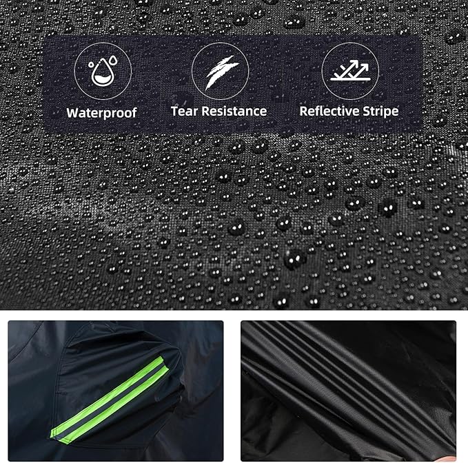 Car Cover Waterproof All Weather for Automobiles, Outdoor Full Exterior Sedan Covers Black(Suggest Car Length from 186"-193")