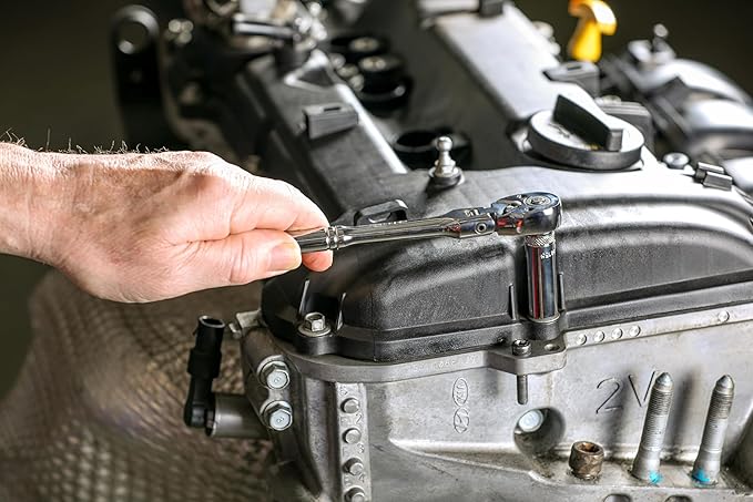 ARES 42040 - Flex Head Ratchet Set - 4-Piece 72-Tooth Ratchets - Premium Chrome Vanadium Steel Construction & Chrome Plated Finish - Quick Release Reversible Design with 5 Degree Swing