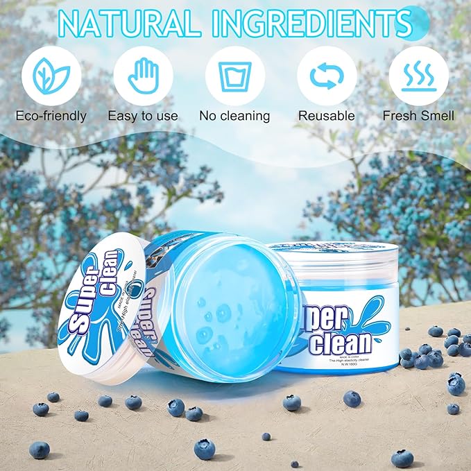 Car Cleaning Gel Car Cleaning Putty Car Putty Car Interior Cleaner Car Slime Car Detailing Kit Car Accessories Gifts for Men Women Stocking Stuffers Light Blue