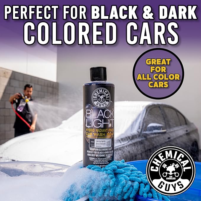 Chemical Guys CWS619 Black Light Foaming Car Wash Soap (Works with Foam Cannons, Foam Guns or Bucket Washes) Safe for Cars, Trucks, Motorcycles, RVs & More, 128 fl oz (1 Gallon), Black Cherry Scent