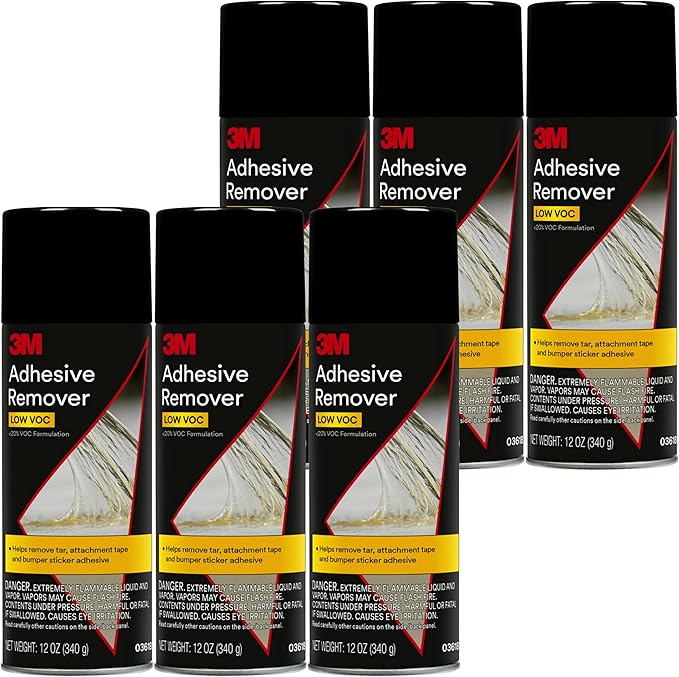 3M Adhesive Remover 12 oz (Pack of 6) – Low VOC, CARB Compliant, Fast-Acting Residue-Free Solvent Removes Adhesives, Stickers, Tape, Tar & Wax – Safe on Automotive Paint, Glass & Vinyl