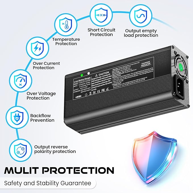 14.6V 20A Lithium Battery Charger, LiFePO4 Charger Supports Battery Recondition AC-DC Smart Charger Special for 12V/12.8V Deep Cycle Rechargeable Batteries of Car, Truck, Boat, RV