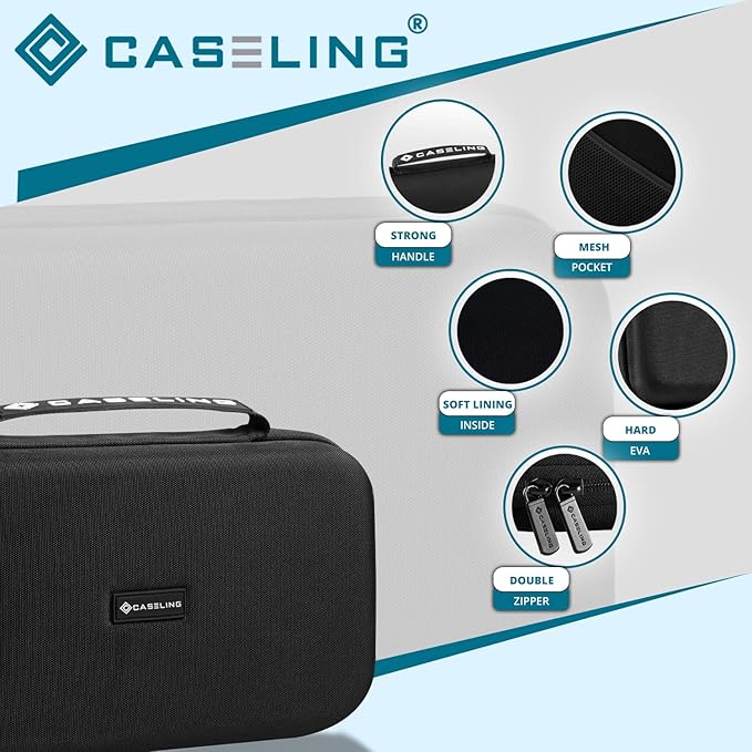 caseling Hard EVA Case Fits Boost GB40, GB20, GB50 12V Lithium Jump Starters - Storage Bag for Car Battery Booster and Cables.