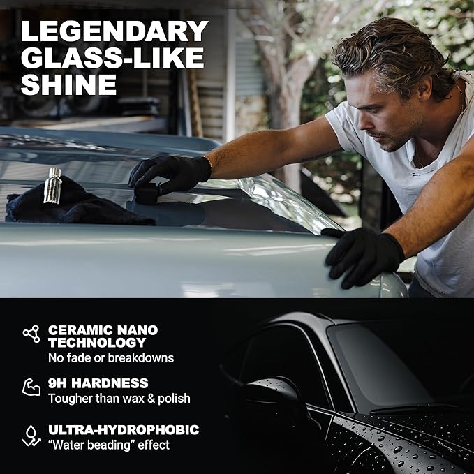 AvalonKing Armor Shield IX – DIY Ceramic Coating for Cars – High-Performance 82% Active Content for Deep Gloss & Long-Lasting Protection – Weatherproof Multi-Surface Car Ceramic Coating Kit – 30ml