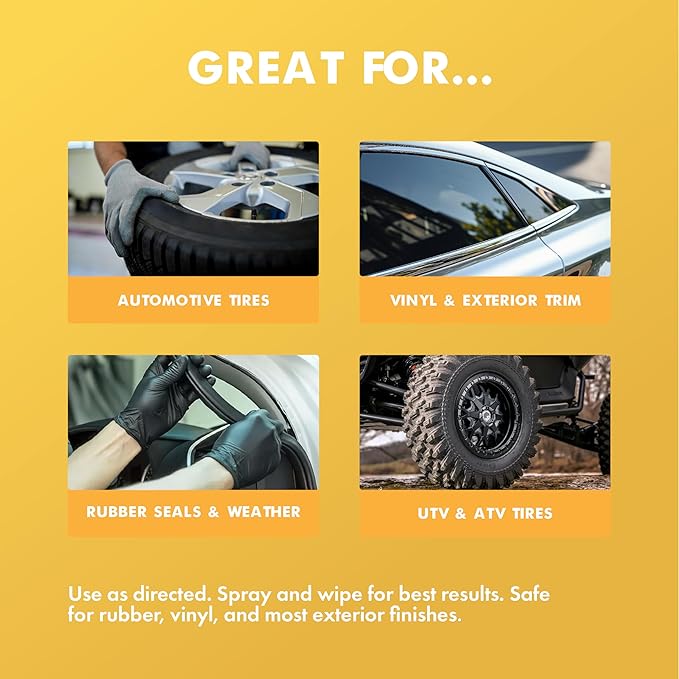 BullSnot! ShineABull Instant Tire Butter & Trim Gloss Spray – Silicone-Free, UV Protection, Restores Shine & Moisture to Tires, Bumpers, Seals & More – Fast, Easy Application – Made in The USA