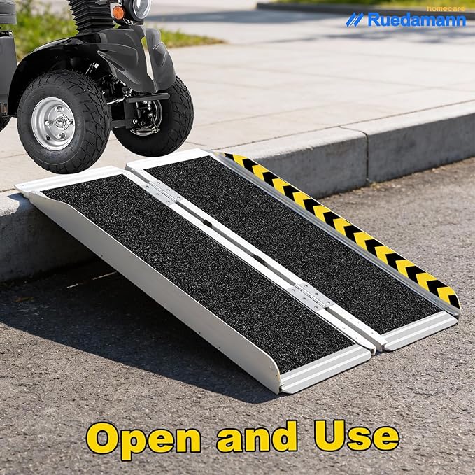 Ruedamann 2 Feet X 30.3" Portable Wheelchair Ramp, Ramps for Wheelchairs for Home with Handle, Wheel chair Ramps for Home Steps, Doorways, Entry, Stairs, Curbs, Porch, Scooters, warehouse trolley cart