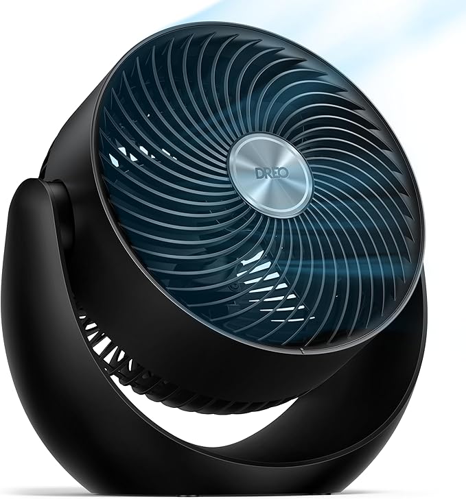 Dreo Fan for Bedroom, Floor fans for Whole Room, 40ft Strong Airflow, 120° Adjustable Tilt, 28db Low Noise, Quiet, 11 Inch, 3 Speeds, 2025 New Air Circulator for Office, Kitchen, Home