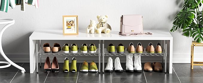 1-Tier Wire Shelf Rack,30" Wx14 Dx17 H,Single Metal Shelves Rack,Height Adjustable Metal Wire Shelving Unit and Storage for Kitchen,Cabinet,Countertop,Under-Sink,Closet,Pantry,Studio
