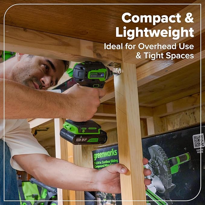 Greenworks 24V Brushless 10PC TOOL, Drill+Impact Driver+Circular Saw+Recip Saw+Jig Saw+Sander+Light+Multi-Tool+Nailer+Grinder (2) 4.0Ah+2.0Ah Batteries (24,000mAh PB) USB-C Charger, High Efficiency