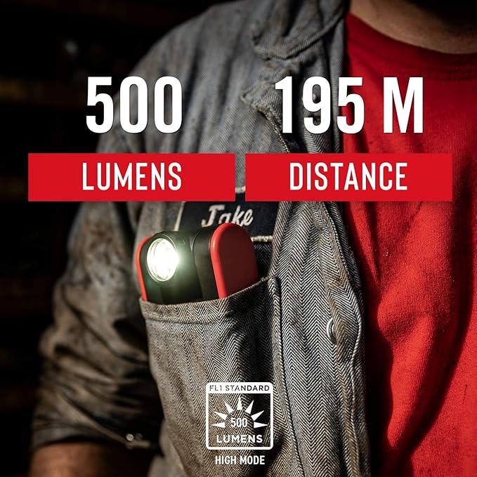 Coast PM200 500 Lumen ALKALINE-DUAL POWER LED Work Light with PURE BEAM TWIST FOCUS and 360-Degree Rotating Magnetic Handle