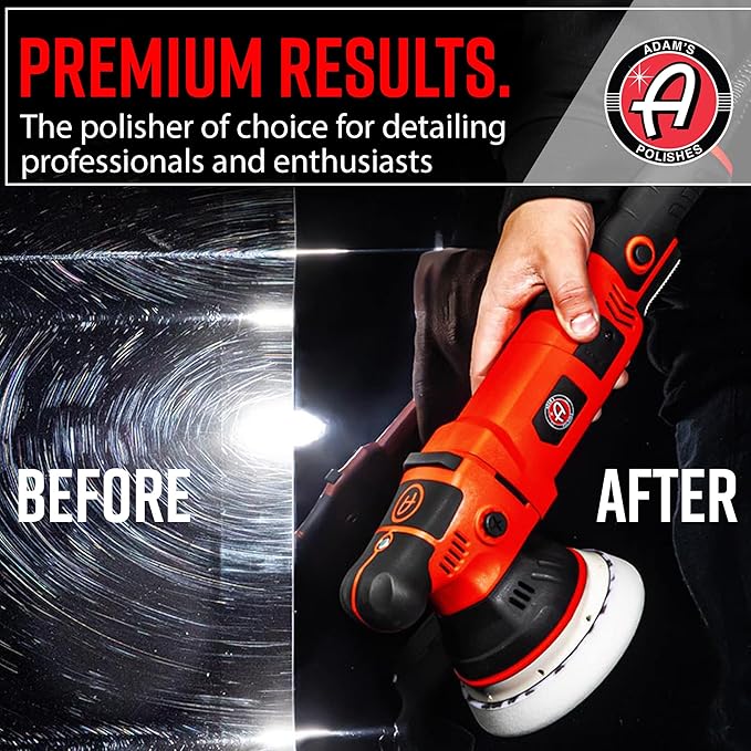 Adam's Polishes SK Pro 15mm Car Polisher Kit 7 Item- Professional Buffer Polisher for Car Detailing | Use W/Car Polish, Polishing Compound, or Car Scratch Remover | Car Wash Clay Bar Ceramic Coating