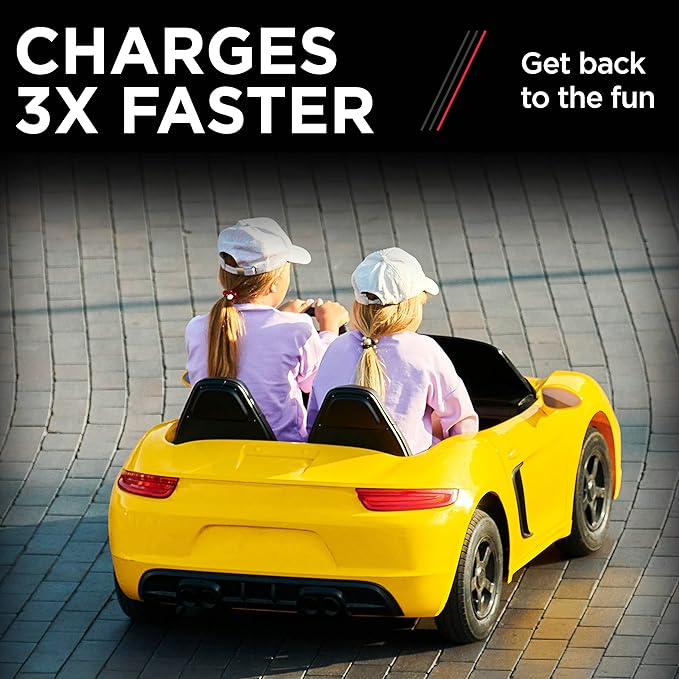 Schumacher Electric 24 Volt Universal Battery Charger for Ride on Toys - Charge 'N Ride CR8-1.5 Amp, Fully Automatic - Compatible with Dynacraft and Razor