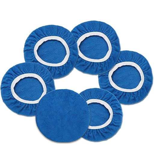 6 PCS Car Buffing Pads for 7-8 Inch Orbital Polisher, Microfiber Polishing Pad Buffer Polisher Bonnets, 7-8 Inch Polishing Pads Cover Waxing Pads for Car Detailing (Blue)