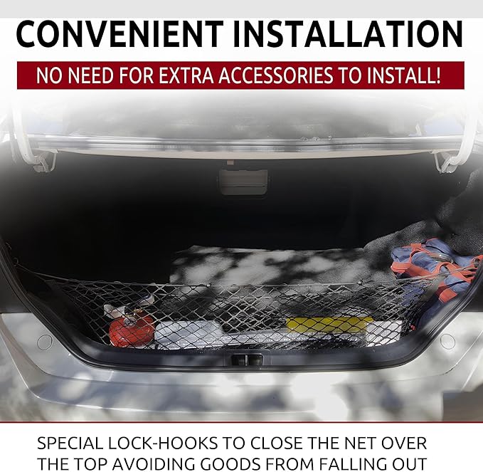 Envelope Style Trunk Mesh Cargo Net for Toyota Camry 2012-2017, Automotive Exterior Accessories - Premium Car Storage Organizers, Cargo Bed Net for Pickup Truck, Smart Vehicle Storage Organizer