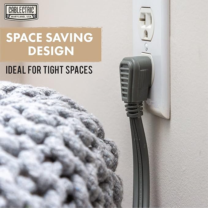 12 Foot Appliance Extension Cord, Gray - 14 Gauge 3 Prong SPT-3 Heavy Duty Cable for Major Appliances