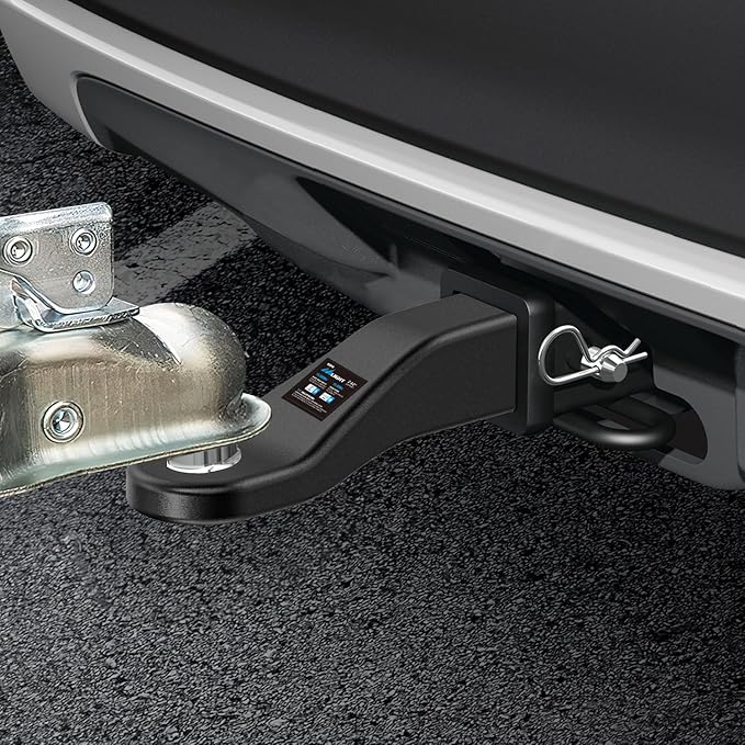 Nilight Trailer Hitch Ball Mount with 5/8" Hitch Pin Clip Fits 2-1/2 Inch Receiver Square 15000 lbs 2" Drop 1/2" Rise, 1-1/4-Inch Hole, Gloss Black Powder Coat