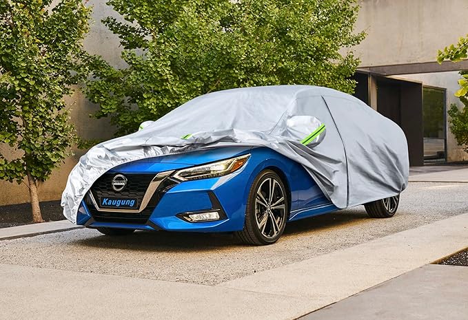Kaugung 6 Layers Car Cover Custom Fit Nissan Sentra Sedan from 2000 to 2025, Waterproof All Weather Resistant Outdoor Indoor Sun Rain Dust Snow Protection.(USA Warehouse,Within 3-7 Days)