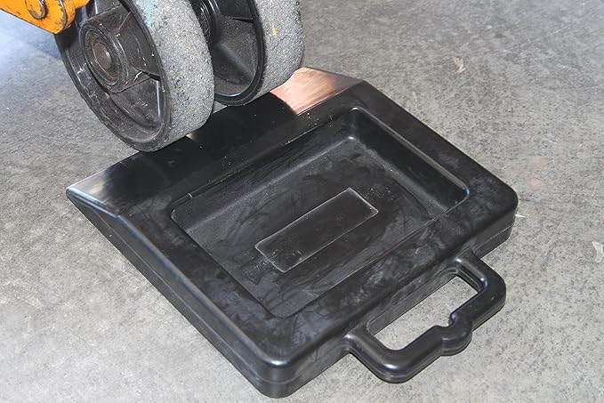 Pallet Jack Wheel Chock - Stop Rolling in Trailer or Truck - Rubber Heavy Duty Stopper with Base - Black