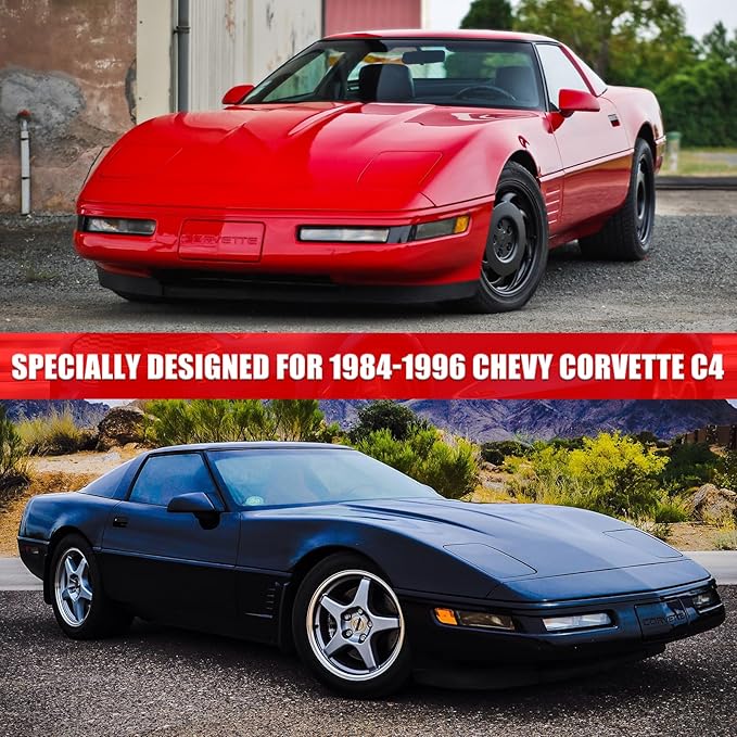 Waterproof Car Covers Replace for 1984–1996 Corvette C4, 6 Layers All Weather Custom-fit Car Cover with Zipper Door & 18 Ponit Windproof Bands for Snow Rain Dust Hail Protection