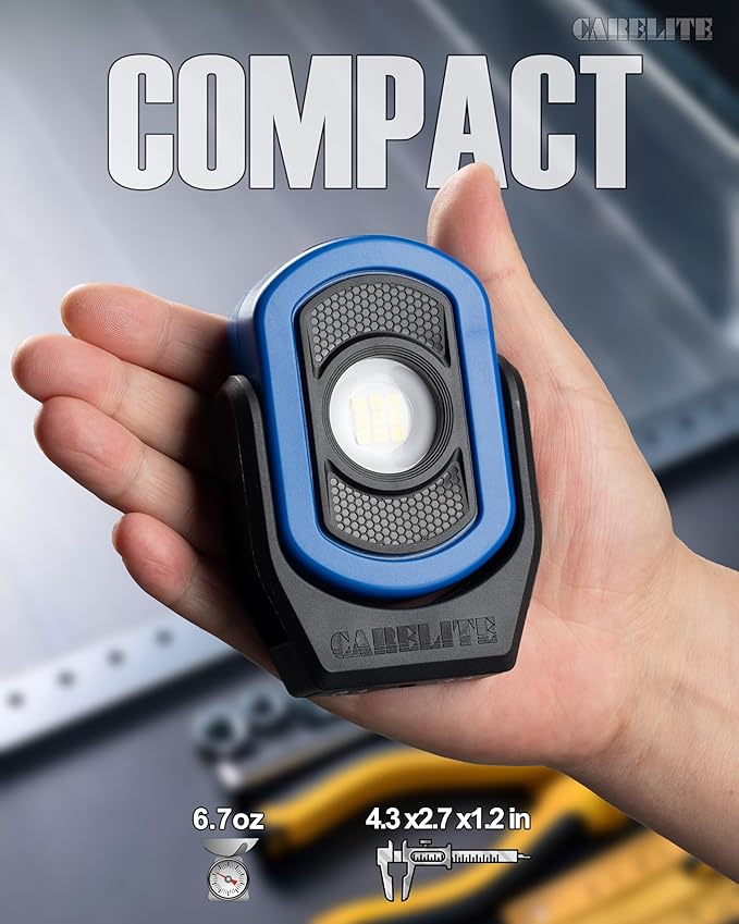 Magnetic Work Light – 780 Lumen Compact Pocket Light, Rechargeable 3000mAh, 360° Pivot, Durable & Portable for Mechanics & Jobsites (Blue, 1-Pack)