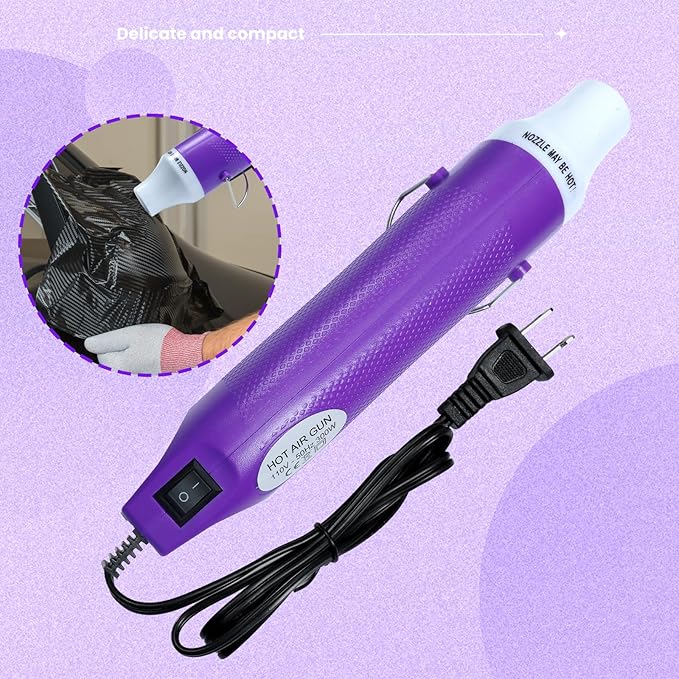 Heat Gun For Crafting, Mini Hot Air Gun For DIY Crafts,Heating Gun,Portable Heat-Gun Tool For Embossing Shrink Wrapping Drying Paint (Purple)