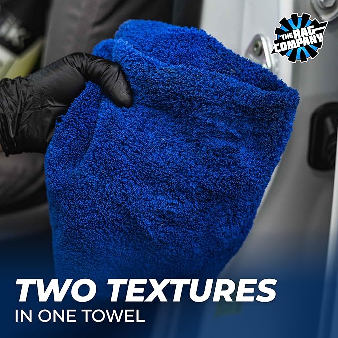 The Rag Company - Creature Edgeless Auto Detailing Towels (10-Pack) Professional 70/30 Blend, Dual-Pile Plush Microfiber, Buffing & Polishing, 420gsm, 16in x 16in, Royal Blue