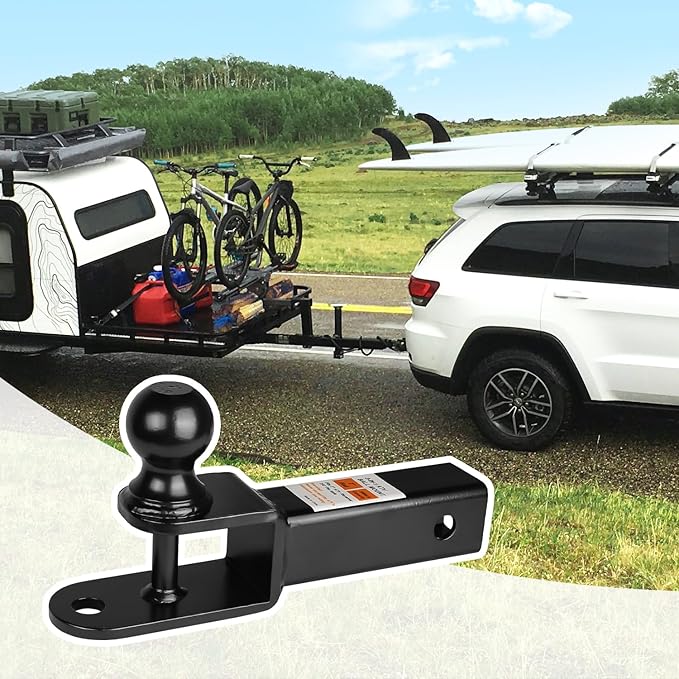 Donext ATV/UTV Trailer Hitch, Towing Ball Mounts with 2" Ball, Tow Hitch with Pin and Clip, Fits 2-Inch Receiver, Black